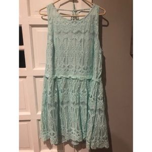 mint laced dress